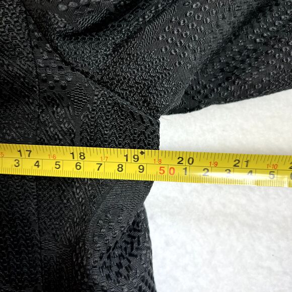 Vtg 80's MIKABE Black Blazer Jacket Floral Texture Lined One Button Size 12 - Picture 7 of 7